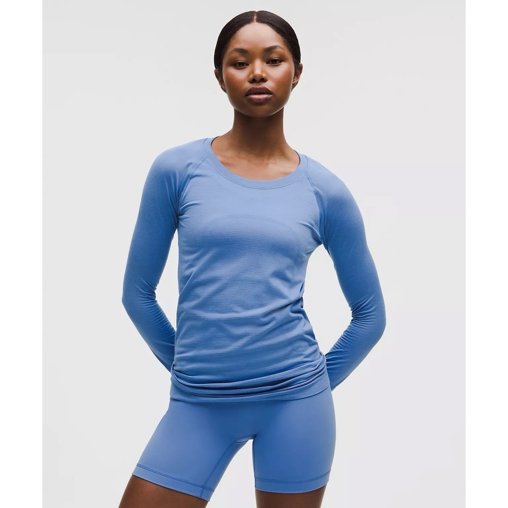Lululemon Swiftly Tech Long Sleeve 2.0 Race Length Women's Size 12 Blue